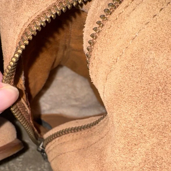 UGG Ava Tall Water Resistant Suede Heeled Boots — Chestnut - Picture 9 of 10